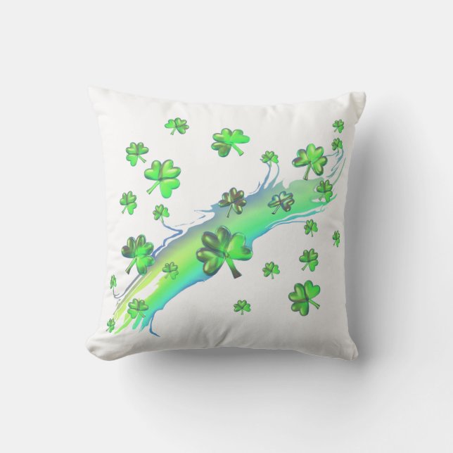 St. Patricks Day Kleeblatts Design Kissen (Vorderseite)