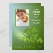 St. Patrick's Day Kleeblatts Einladung (Vorne/Hinten)