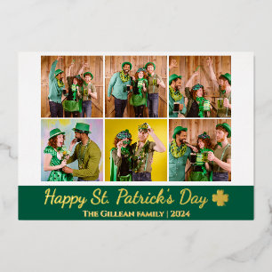 St patricks day Kleeblatts Family Foto Collage Folien Feiertagskarte