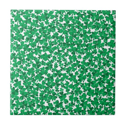 St Patrick's Day Kleeblatts Fliese (Vorderseite)