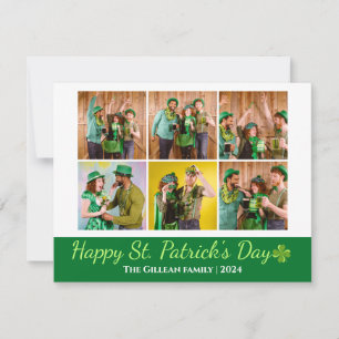 St. Patrick's Day Kleeblatts Foto Collage Feiertagskarte