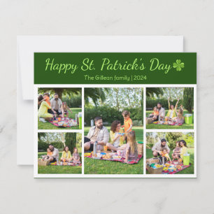 St. Patrick's Day Kleeblatts Foto Collage Feiertagskarte