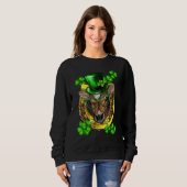 St Patricks Day Kleeblatts Funny Lucky Cow Heifer  Sweatshirt (Vorne ganz)