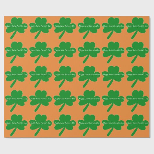 St. Patrick's Day Kleeblatts Geschenkpapier (Flach)