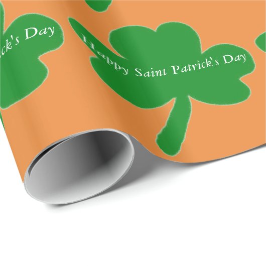 St. Patrick's Day Kleeblatts Geschenkpapier (Rolleneckpunkt)