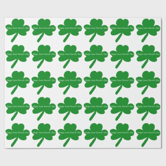 St. Patrick's Day Kleeblatts Geschenkpapier (Flach)