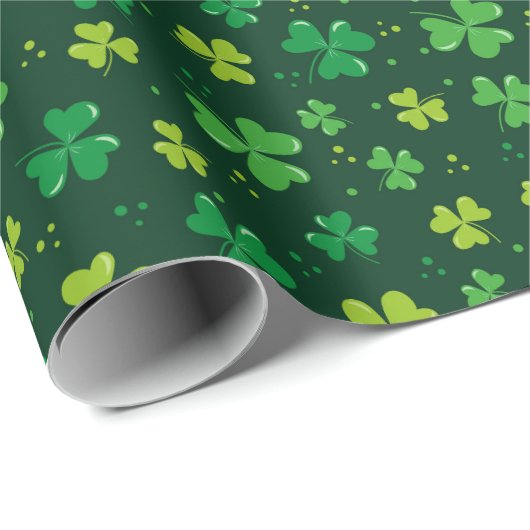 St. Patrick's Day Kleeblatts Geschenkpapier (Rolleneckpunkt)