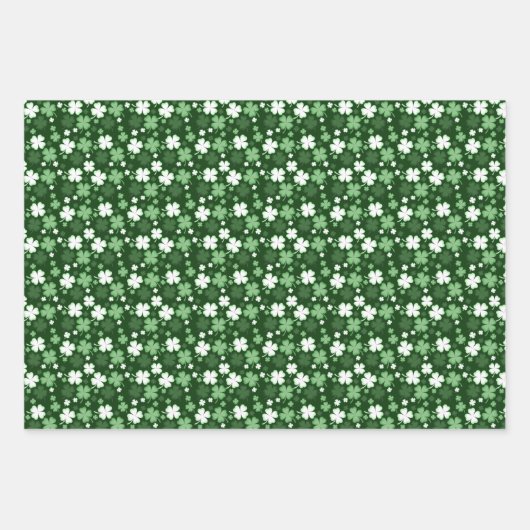 St. Patrick's Day Kleeblatts Geschenkpapier Set (Vorderseite)