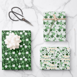 St. Patrick's Day Kleeblatts Geschenkpapier Set