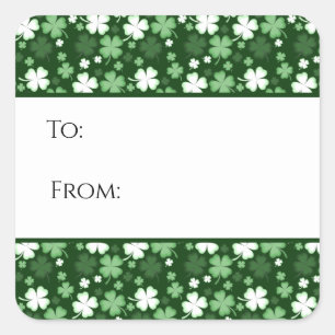 St. Patrick's Day Kleeblatts Geschenktag Quadratischer Aufkleber