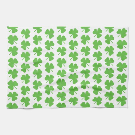 St. Patrick's Day Kleeblatts Geschirrtuch (Horizontal)