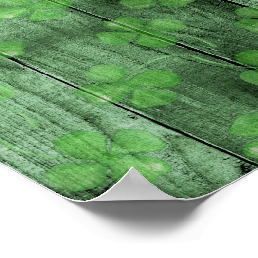 St. Patrick's Day Kleeblatts Glitzer Gold Tropfen Poster (Ecke)