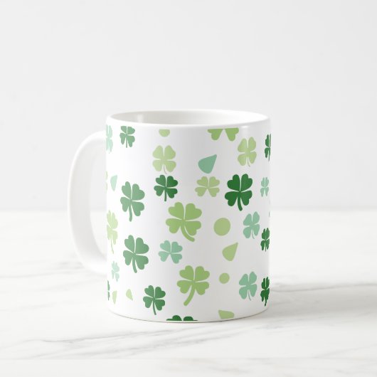 St. Patrick's Day Kleeblatts Kaffeetasse (Vorderseite Links)