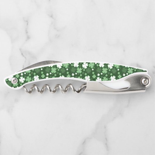 St. Patrick's Day Kleeblatts Kellnermesser (Rückseite)