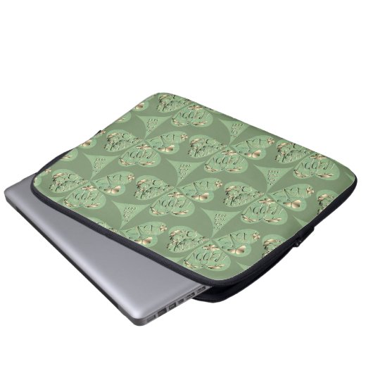St. Patrick's Day Kleeblatts Laptopschutzhülle (Vorne Knopf)