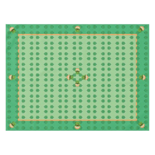 St Patricks Day Kleeblatts leprechaun Tischdecke (Vorderseite (Horizontal))