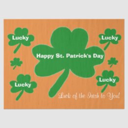 St. Patrick's Day Kleeblatts Orange White Green Seidenpapier