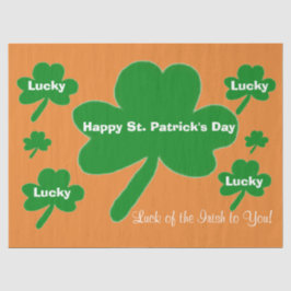 St. Patrick's Day Kleeblatts Orange White Green Seidenpapier