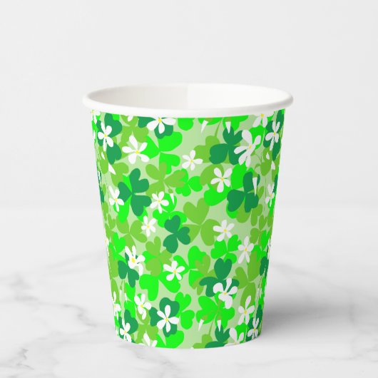 St Patrick's Day Kleeblatts Pattern Pappbecher (Links)