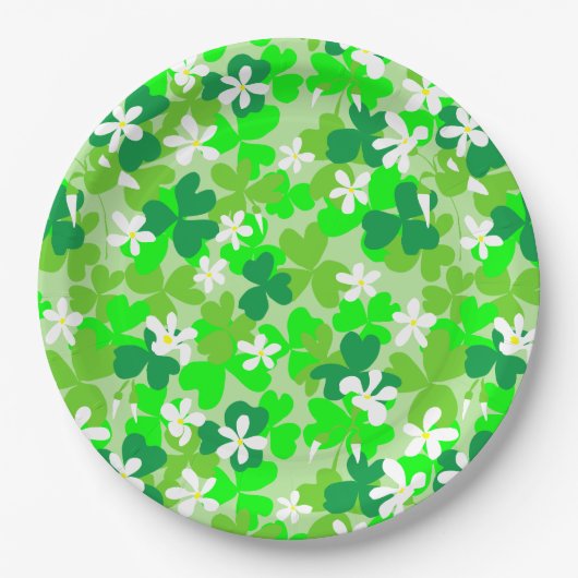 St Patrick's Day Kleeblatts Pattern Pappteller (Vorderseite)