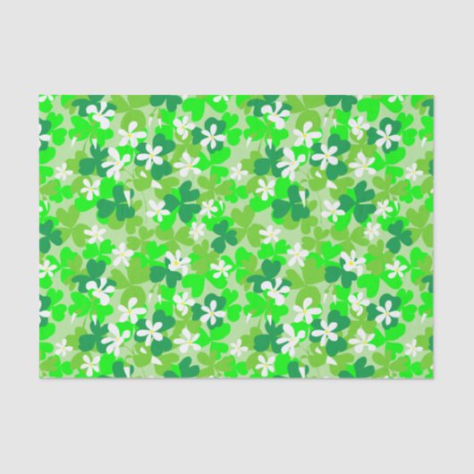 St Patrick's Day Kleeblatts Pattern Seidenpapier (Vorderseite)