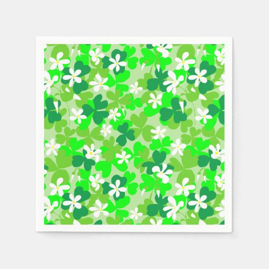 St Patrick's Day Kleeblatts Pattern Serviette (Vorderseite)