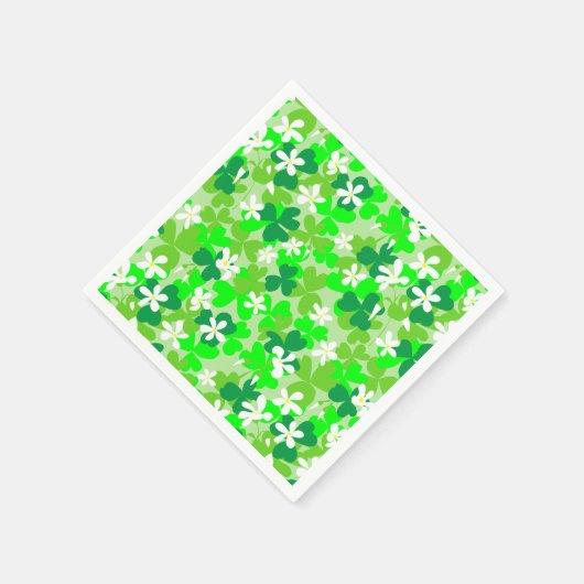 St Patrick's Day Kleeblatts Pattern Serviette (Ecke)