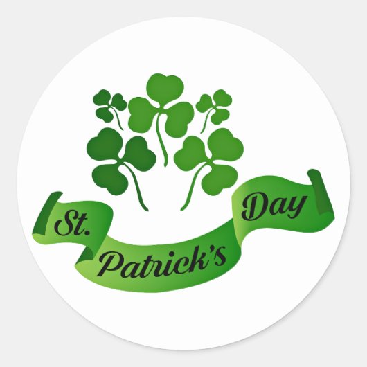 St. Patrick's Day Kleeblatts Runder Aufkleber (Vorderseite)