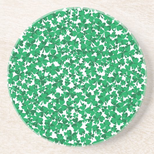 St Patrick's Day Kleeblatts Sandstein Untersetzer (Vorne)