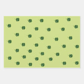 St. Patrick's Day Kleeblatts Set von 3 Geschenkpapier Set (Vorderseite)