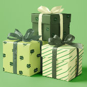 St. Patrick's Day Kleeblatts Set von 3 Geschenkpapier Set