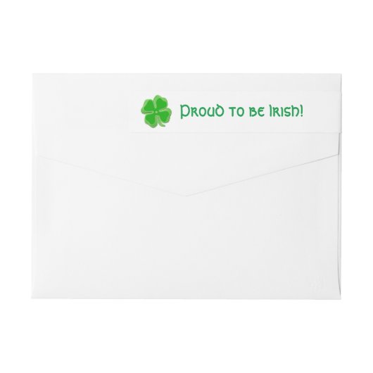 St Patrick's Day Kleeblatts "Stolz auf Iren" (Rückseite)