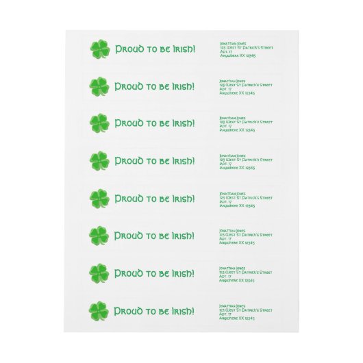 St Patrick's Day Kleeblatts "Stolz auf Iren" (Bogen)