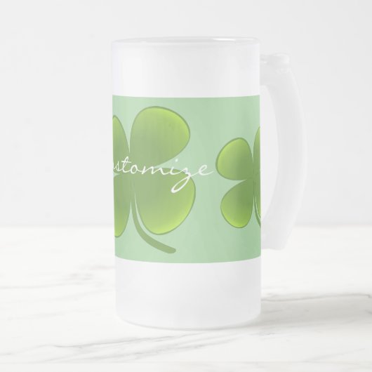 St Patrick's Day Kleeblatts Thunder_Cove Mattglas Bierglas (VorderseiteRechts)
