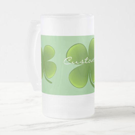 St Patrick's Day Kleeblatts Thunder_Cove Mattglas Bierglas (Vorderseite Links)