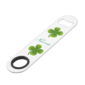 St Patrick's Day Kleeblatts Thunder_Cove Speed Flaschenöffner (Rückseite Schrägansicht)