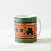 St. Patrick's Day Kleeblatts und Blume Kaffeetasse (VorderseiteRechts)