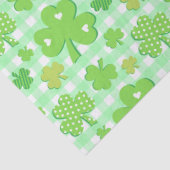 St Patrick's Day Kleeblatts und Gingham Pattern Seidenpapier (Detail)