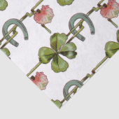 ST PATRICK'S DAY , KLEEBLATTS UND PORSESHOW White Seidenpapier (Detail)