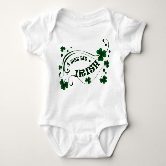 St Patricks Day Kleeblatts Wee Bit Irish Säuglinge Baby Strampler (Vorderseite)
