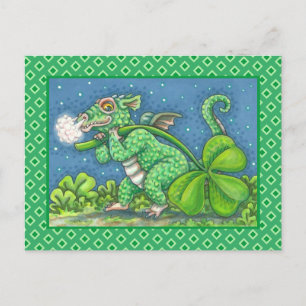 ST. PATRICK'S DAY KLEINE IRISH DRAGON FANTASY FEIERTAGSPOSTKARTE
