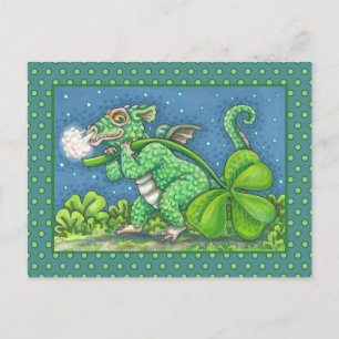 ST. PATRICK'S DAY KLEINE IRISH DRAGON FANTASY FEIERTAGSPOSTKARTE