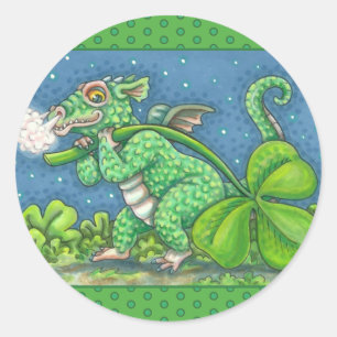 ST. PATRICK'S DAY KLEINE IRISH DRAGON FANTASY RUNDER AUFKLEBER