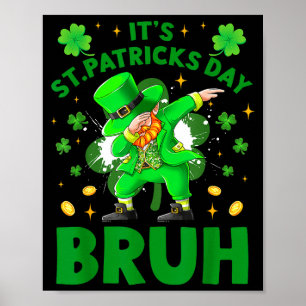 St. Patricks Day Kobold dabbing Kleeblatt Klee Poster
