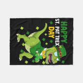 St Patricks Day Kobold Dinosaur Dino Glücklich St Fleecedecke (Vorderseite (Horizontal))