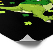 St Patricks Day Kobold Dinosaur Dino Glücklich St  Poster (Ecke)