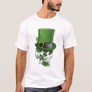 St. Patricks Day-Kobold-Hut und Schädel T-Shir T-Shirt