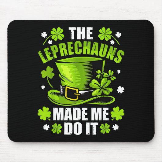 St. Patricks Day Kobolde machten lustigen Shamrock Mousepad (Vorne)