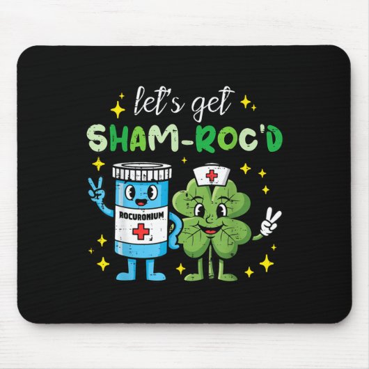 St Patricks Day Krankenschwester Rocuronium Saint Mousepad (Vorne)
