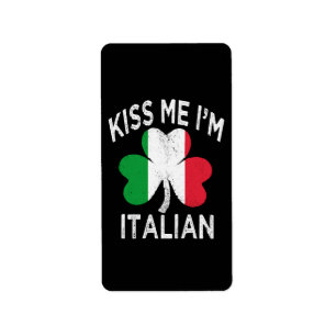 St. Patricks Day Küss mich, ich bin Italiener Adressaufkleber